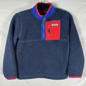Vineyard Vines Boys Size 7 Kid Sherpa 1/4 Zip‎ Jacket Pullover Fleece Colorblock